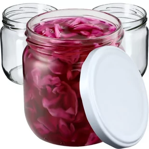 Słoiki Salla 425ml 48 szt. 82mm + wieczka białe - Pojemniki kuchenne - miniaturka - grafika 1