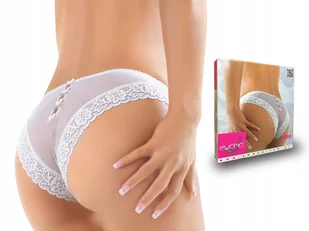 Ewana 090 Prześwitujące Koronkowe Figi Biały L - Bielizna nocna - miniaturka - grafika 1