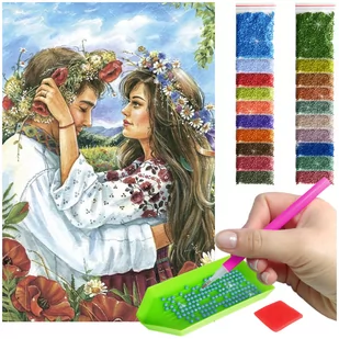 Haft Diamentowy ARTULIO, Obraz DIY 5D, Diamond Painting, Mozaika Diamentowa 40X60cm (Miłość w rustykalnym motywie) + Zestaw Akcesoriów - Zabawki kreatywne Haft Diamentowy ARTULIO, Obraz DIY 5D, Diamond Painting, Mozaika Diamentowa 40X60cm (Miłość w rustykalnym motywie) + Zestaw Akcesoriów - Zabawki kreatywne - miniaturka - grafika 1
