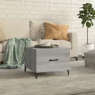 Ławy i stoliki kawowe - Stolik kawowy z metalowymi nogami Grey Sonoma 50x50x40 cm - miniaturka - grafika 1