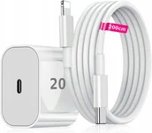 Ładowarki do telefonów - ZESTAW ŁADOWARKA SIECIOWA ZASILACZ PD 20W + KABEL DO IPHONE LIGHTNING 200cm - miniaturka - grafika 1