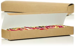 Pudełko na zapiekankę Brązowe TnG 350x95x40 mm, 100 sztuk - Opakowania gastronomiczne - miniaturka - grafika 1
