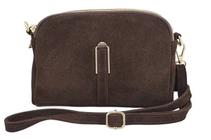 Mała torebka zamszowa wieczorowa - Brązowa - Torebki damskie Mała torebka zamszowa wieczorowa - Brązowa - Torebki damskie - miniaturka - grafika 1