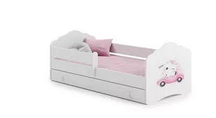 Łóżko dla dziecka, FALA, barierką, z szufladą, z materacem, 160x80 cm - Łóżka dla dzieci i młodzieży - miniaturka - grafika 1