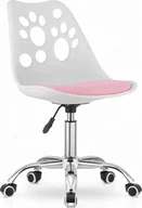 Meble ogrodowe - Elior Biało-różowy obrotowy fotel dla dzieci - Parpa - miniaturka - grafika 1
