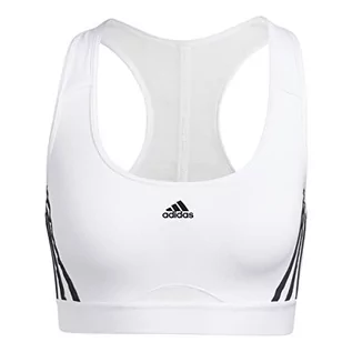 Biustonosze - adidas Damski biustonosz sportowy Pwr Ms 3s, biały/czarny, rozmiar XS, biały i czarny, XXS - grafika 1