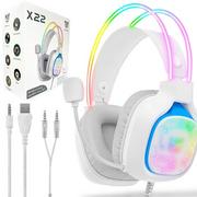 Słuchawki - ONIKUMA X22 Słuchawki gamingowe nauszne RGB : Kolor - biały - miniaturka - grafika 1