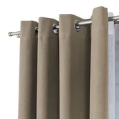 Zasłony - Zasłona 100% zaciemniająca na przelotkach 140x250 cm szaro-beżowy BLACKOUT - miniaturka - grafika 1