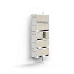Szafka na buty ENTRY, moduł dodatkowy, naścienna, 10 metalowych drzwi, 1800x600x300 mm, biały/szary - Szafki na buty Szafka na buty ENTRY, moduł dodatkowy, naścienna, 10 metalowych drzwi, 1800x600x300 mm, biały/szary - Szafki na buty - miniaturka - grafika 1
