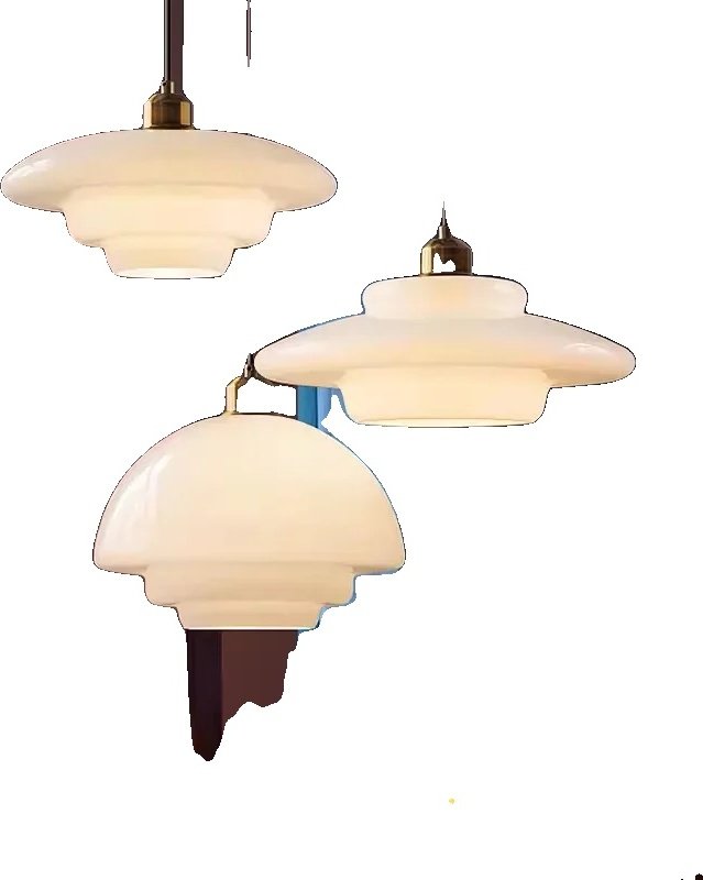 Lampa wisząca, nowoczesny kremowy styl, energooszczędne diody LED, miedziana powłoka typu A, ciepłe światło