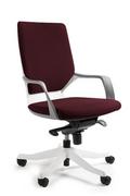 Fotele i krzesła biurowe - Fotel biurowy, obrotowy, Apollo M, biały, burgundy - miniaturka - grafika 1