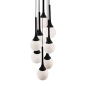 Lampy sufitowe - Kaskadowa lampa wisząca Jun 5171 Shilo łezki kule metalowa do salonu czarny - miniaturka - grafika 1