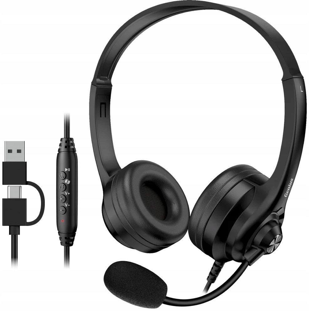 Genius Headset HS-235U/ USB-C/ USB/ Copilot/ długość kabla 2,4 m 31710036401