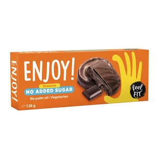 Feel Fit Ciastka kakaowe z kremem o smaku brownie bez cukru 128 g - Ciastka - miniaturka - grafika 1