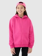 Bluzy dla dziewczynek - 4F Bluza dresowa rozpinana z kapturem dziewczęca - różowa 164 (13-14 lat) - miniaturka - grafika 1