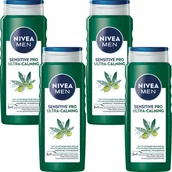 Żele pod prysznic dla mężczyzn - Nivea Men Żel pod prysznic Sensitive Pro 500ml x4 - miniaturka - grafika 1