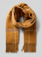 Apaszki i szaliki męskie - Szal ze wzorem w kratę i frędzlami - miniaturka - grafika 1