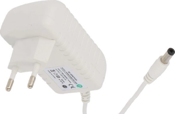 Zasilacz impulsowy 5V/2A/10W biały, adapter horyzontalny, gniazdo AC:CEE7/16. wtyk DC:2.1/5.5+