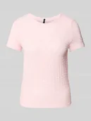 Koszulki i topy damskie - T-shirt o kroju regular fit z efektem marszczenia model ‘ELENE’ - miniaturka - grafika 1