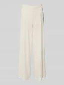 Spodnie damskie - Spodnie materiałowe z szeroką nogawką i ażurowym wzorem model ‘DELAIA’ - miniaturka - grafika 1