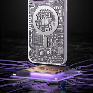 Kingxbar PQY Geek Series magnetyczne etui iPhone 14 MagSafe srebrne - Etui i futerały do telefonów - miniaturka - grafika 2