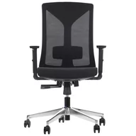 Fotele i krzesła biurowe - Fotel obrotowy HAGER czarny/podstawa chromowana - miniaturka - grafika 1
