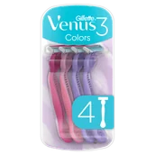 Maszynki do golenia i wkłady - Gillette Venus 3 Colors, maszynka do golenia dla kobiet, jednorazowa, 4 sztuki - miniaturka - grafika 1