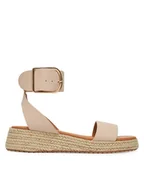 Espadryle damskie - DeeZee Espadryle QS276-1 Beżowy - miniaturka - grafika 1
