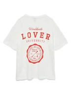 Koszulki i topy damskie - Vero Moda Koszulka w kolorze białym - miniaturka - grafika 1