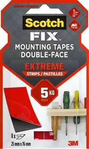 Supermocne Listwy Montażowe Scotch-Fix™ 25 Mm X 76 Mm 8 Pasków - Inne mocowania - miniaturka - grafika 1