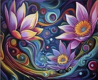 Zabawki kreatywne - Diamentowa Mozaika Kwiaty Abstrakcja 30x40 - miniaturka - grafika 1