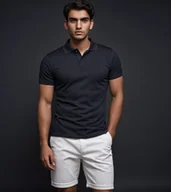 Koszulki męskie - Koszulka polo męska czarna regular Recea - miniaturka - grafika 1