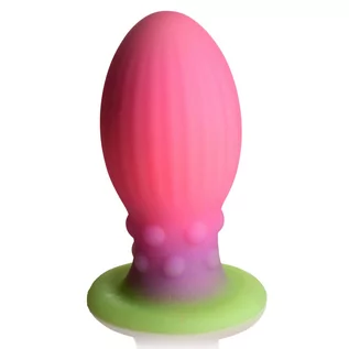 Korki analne - Creature Cocks XL Xeno Egg Glow in the Dark Silicone Egg Pink - grafika 1