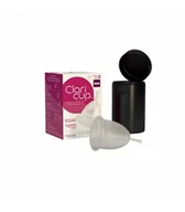 Kubeczki menstruacyjne - Kubeczek menstruacyjny Claricup + pojemnik do dezynfekcji, przezroczysty, rozmiar 3, Claripharm - miniaturka - grafika 1