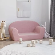 Sofy i kanapy - 2-osobowa kanapa dla dzieci, różowa miękki plusz Lumarko! - miniaturka - grafika 1