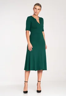 Skromna sukienka wizytowa - sukienka zielona M1033 rozmiar S - Sukienki - miniaturka - grafika 1