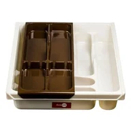 Akcesoria do sztućców - Domotti DOUBLE PODWÓJNY WKŁAD NA SZTUĆCE DO SZUFLADY 38,5 X 30,5 X 7 CM TWORZYWO SZTUCZNE BRĄZOWY 698931 698931 - miniaturka - grafika 1