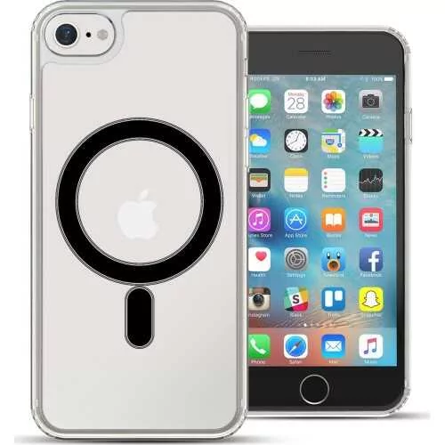 ER Case Etui z MagSafe Ice Snap iPhone SE 2022/ 2020, 8, 7, przezroczyste z czarnym pierścieniem