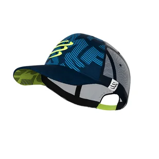 COMPRESSPORT Czapka lifestyle TRUCKER CAP niebiesko-żółta - Czapki i chusty sportowe męskie - miniaturka - grafika 4