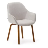 Fotele - Beżowy tapicerowany fotel jadalniany Aleli – Kave Home - miniaturka - grafika 1