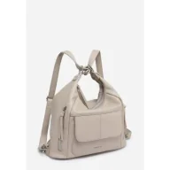 Torebki damskie - Beżowa Torebka Damska 2w1 Plecak Shopper LUIGISANTO - miniaturka - grafika 1