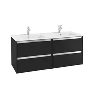 Szafki łazienkowe - Defra Fonte D120 Szafka podumywalkowa podwójna 118x50x45,1 cm czarny mat 154-D-06023x2 - odbiór osobisty: Kraków, Warszawa - miniaturka - grafika 1