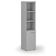 Szafy biurowe - Szafa biurowa kombinowana PRIMO GRAY, drzwi na 2 poziomach, 1781 x 400 x 420 mm, szary - miniaturka - grafika 1