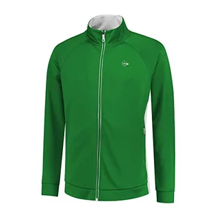 Kurtki męskie - Dunlop Sports Męska kurtka klubowa z dzianiny, koszulka tenisowa, zielony/biały, L - grafika 1