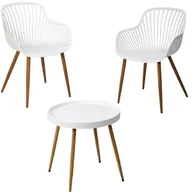 Meble ogrodowe - ZESTAW MEBLI BALKONOWYCH STÓŁ I 2 KRZESŁA BIAŁY - miniaturka - grafika 1