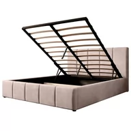 Łóżka - Łóżko tapicerowane SFG0114 180x200 beż welur - miniaturka - grafika 1
