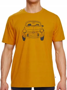 KOSZULKA MĘSKA ATLANTIC T-SHIRT PODKOSZULEK BAWEŁNIANY ŻÓŁTY *L* - Koszulki męskie - miniaturka - grafika 1