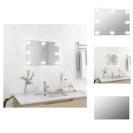 Lustra - vidaXL Lustro ścienne z oświetleniem LED Prostokątne szkło - Lustro - miniaturka - grafika 1