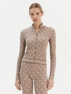 Bluzy damskie - Guess Bluza V5BP08 K2000 Brązowy Slim Fit - miniaturka - grafika 1