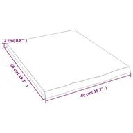 Szafki łazienkowe - Blat do łazienki, ciemnoszary, 40x50x2 cm, lite drewno Lumarko! - miniaturka - grafika 1